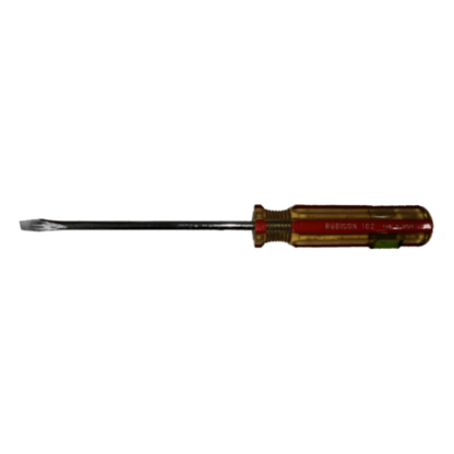 Screw Driver Made in Japan Rubicon with a red handle and a shiny steel shaft for effective use