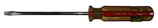 Screw Driver Made in Japan Rubicon with a red handle and a shiny steel shaft for effective use