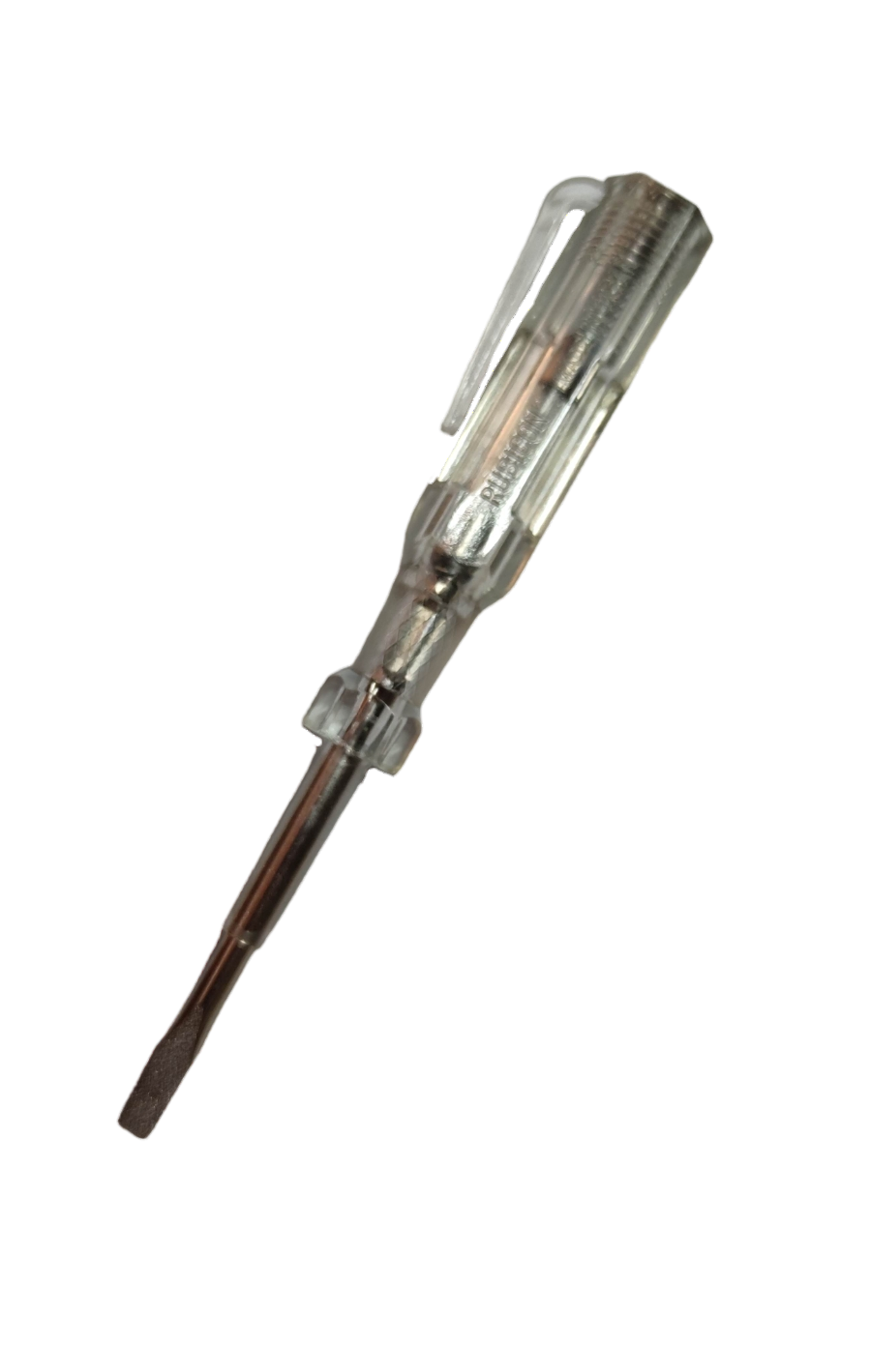 Rubicon Screw Driver Tester No.6700 with transparent handle and metal tip for electrical testing