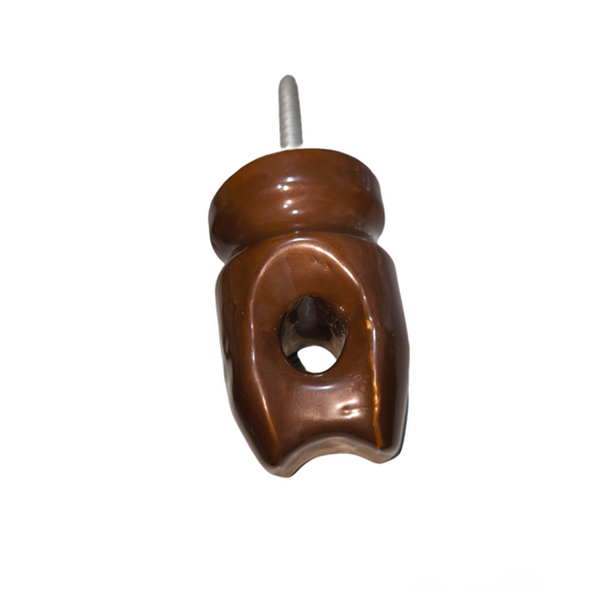 Brown Screw Insulator XL for cable management with metal screw from China