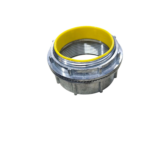 China made 3 Inch Water Tight Hub 86mm metal conduit connector with yellow gasket for pipes and hoses