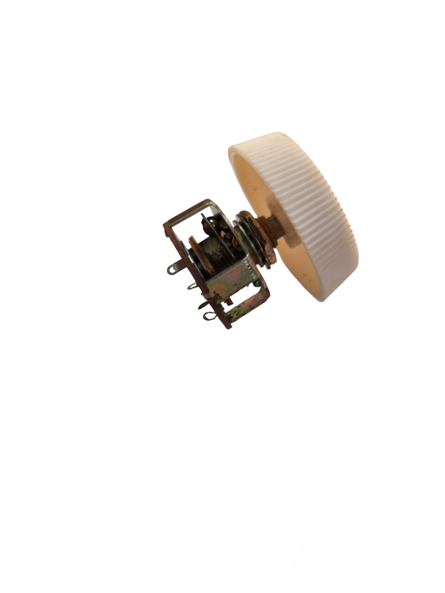 Selector Switch 3A 220V with white rotary knob and metal mounting frame for power control