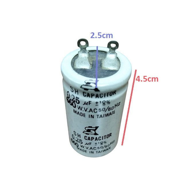 SH running capacitor for Motor with 2.5cm width and 4.5cm height for reliable electrical performance