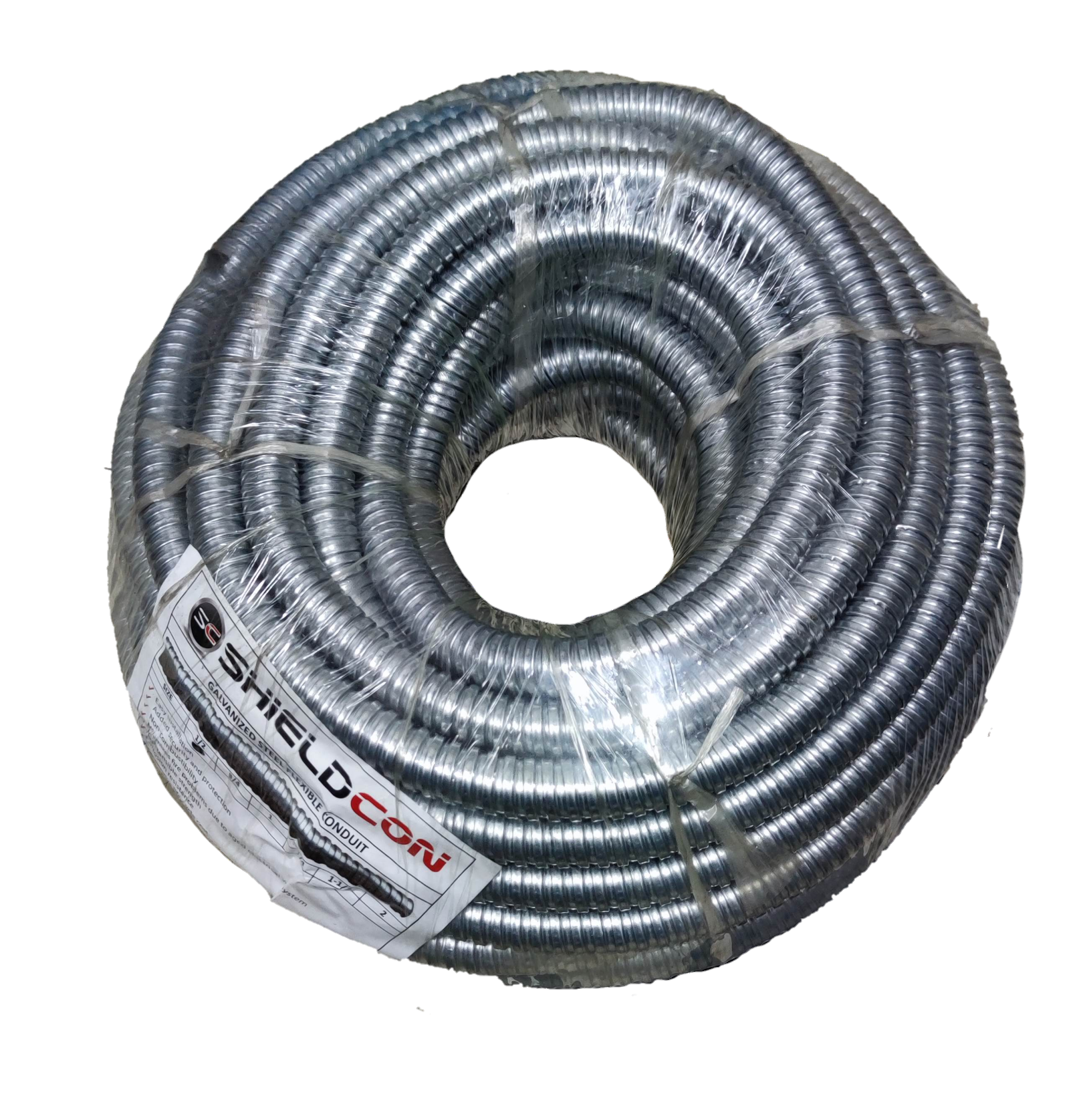 Shieldcon 15mm Metal Flexible Hose coiled for electrical circuitry and parts use