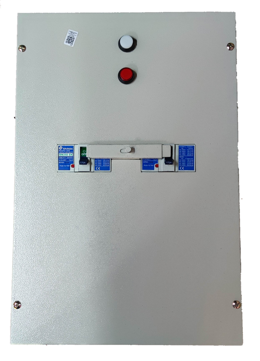 Shihlin 175A MTS 2 Pole Single Pole electrical circuit breaker in a white control panel box