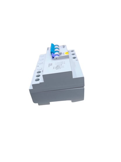 Shihlin 20A 3 Pole Earth Leakage Circuit Breaker with blue toggle switches and white casing