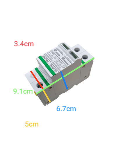 Shihlin uninterrupted power supply 20kV 2P 320V Surge Protective Device showing dimensions