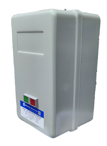 Shihlin Magnetic Starter 54A 20HP 3 Phase in a white protective casing for power control