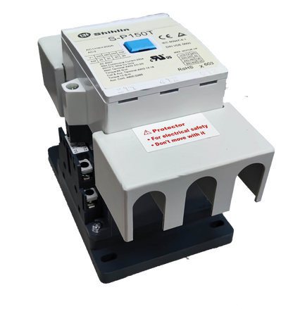 Shihlin magnetic contactor 175A electrical circuitry part with protective cover and blue switch