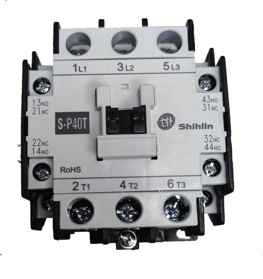 Shihlin Magnetic Contactor 40A 220V electrical component with labeled terminals and screws