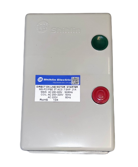 Shihlin magnetic starter 21A 3 phase with two push buttons for motor control applications