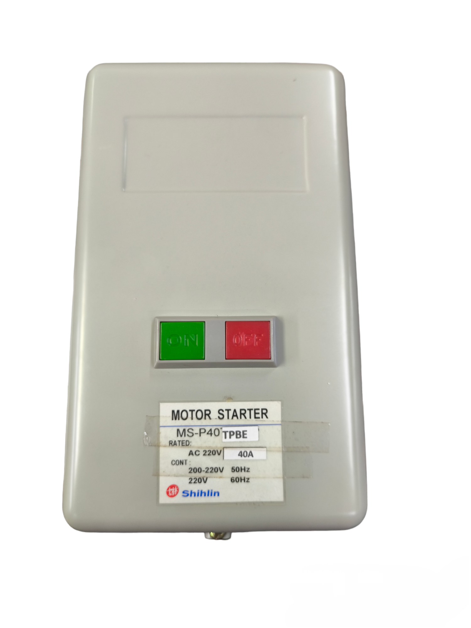 Shihlin Magnetic Starter 40A 15HP 220V motor starter with green and red control buttons