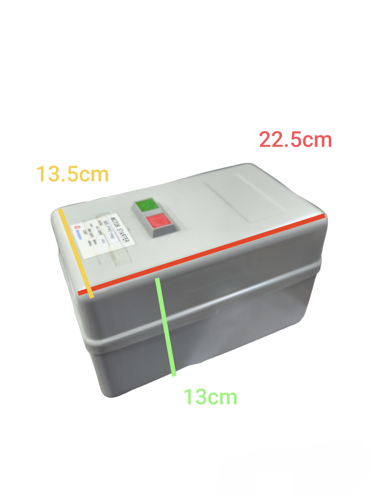 Shihlin Magnetic Starter 40A 15HP 220V in gray box with green and red control buttons