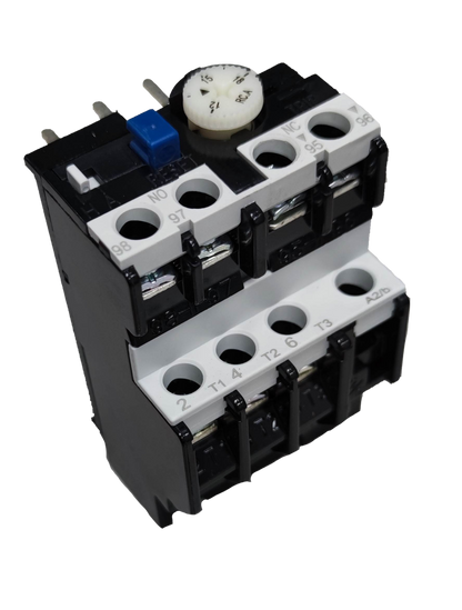 Shihlin Overload Relay 15A 220V electrical component with adjustable dial and multiple terminal connections