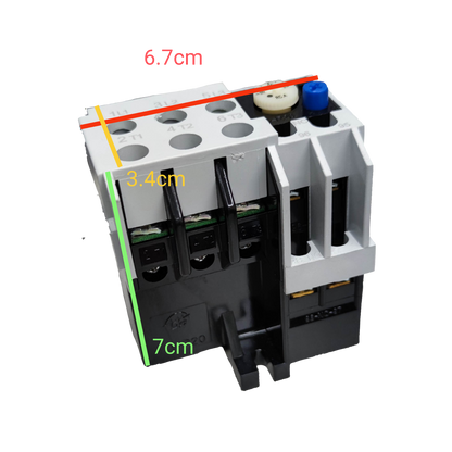 Close-up of Shihlin Overload Relay 15A electrical component with black and white casing