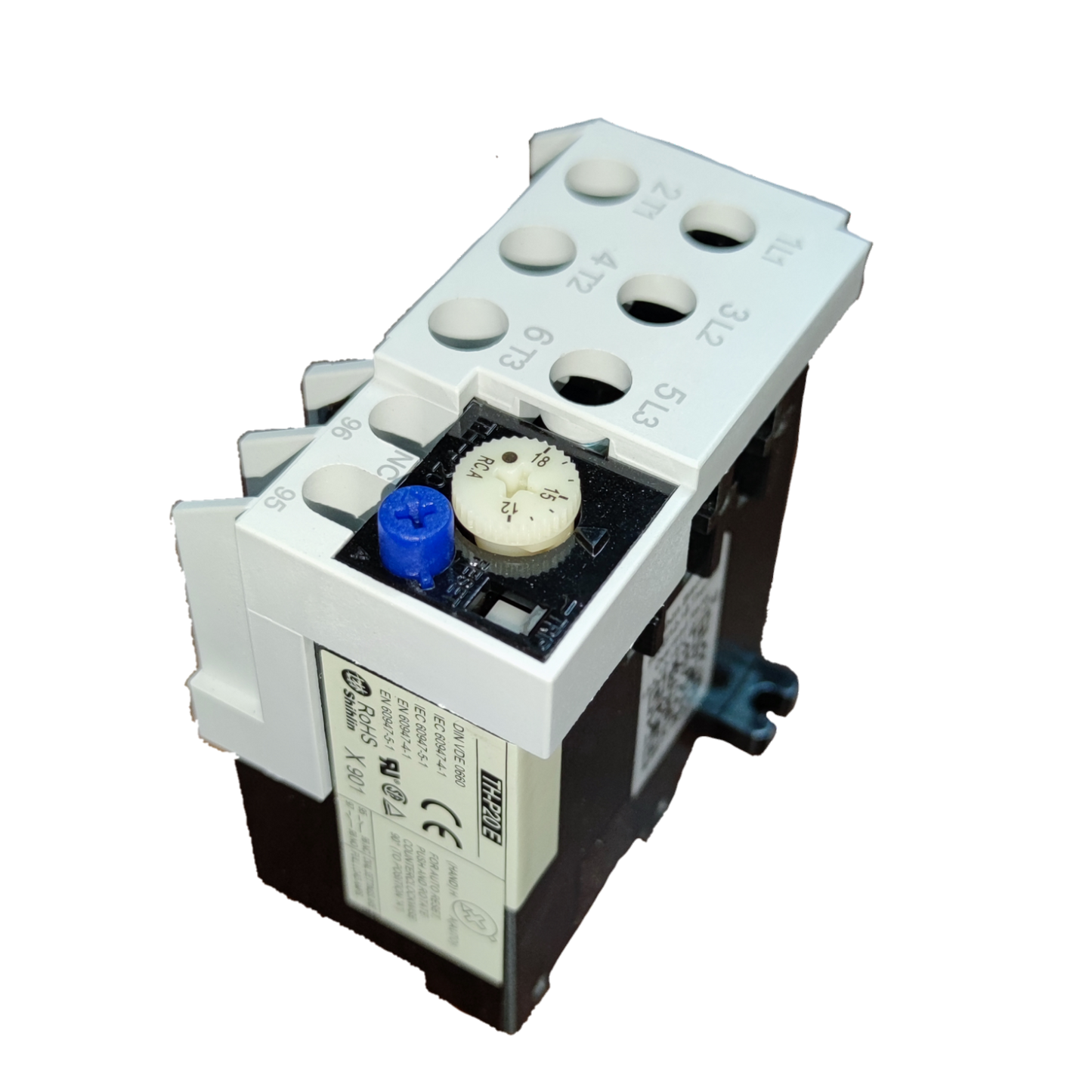 Shihlin Overload Relay 15A electrical component with adjustment dials and multiple connection points