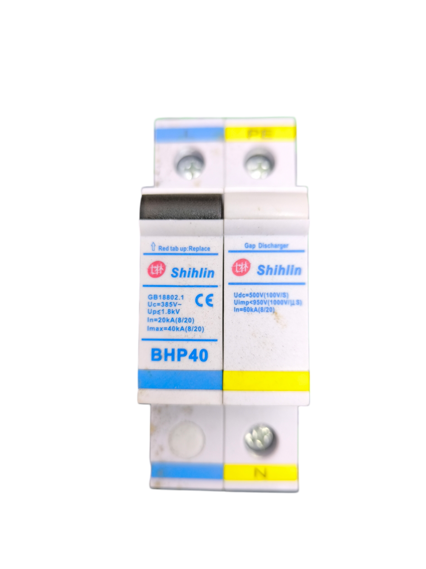 Shihlin Surge Protective Device 385V SPD BHP40 dual module white and blue electrical safety component
