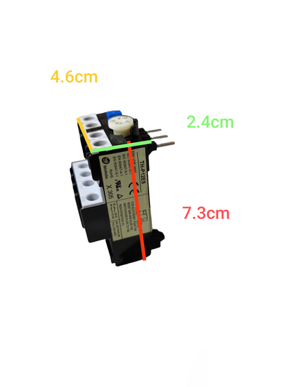 Shihlin Thermal Overload Relay 3.3A electrical circuitry part with dimensional measurements
