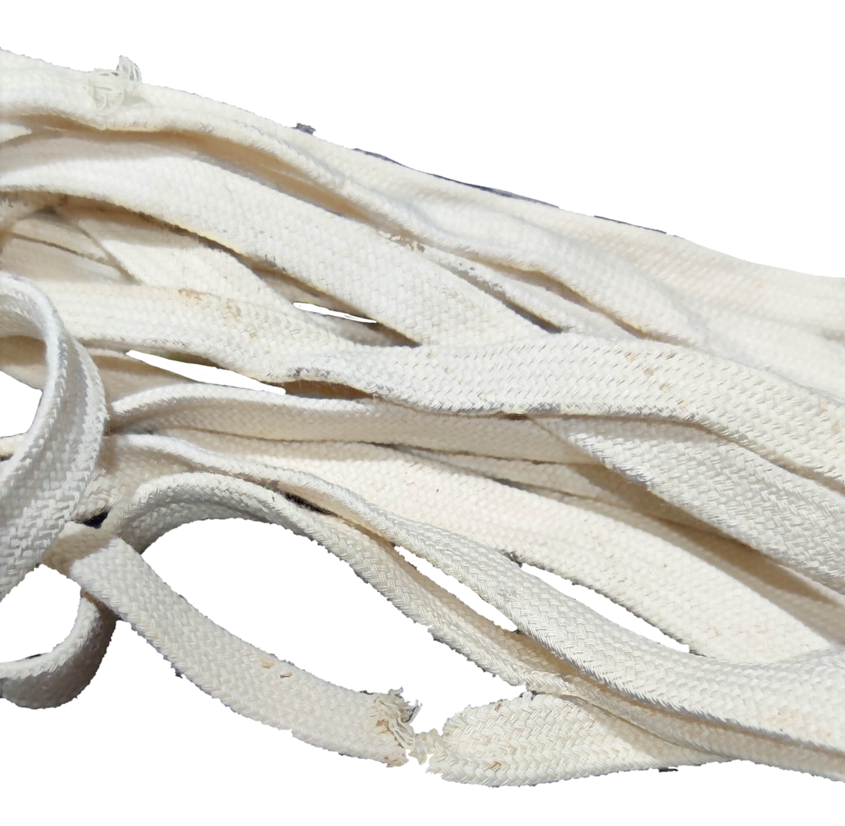 Close-up of white Shoe Thread 8mm x 3 Meters with woven texture for shoe repair and crafting
