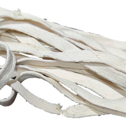 Close-up of white Shoe Thread 8mm x 3 Meters with woven texture for shoe repair and crafting