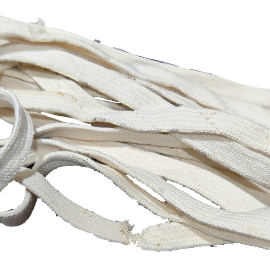 Close-up of white Shoe Thread 8mm x 3 Meters with woven texture for shoe repair and crafting