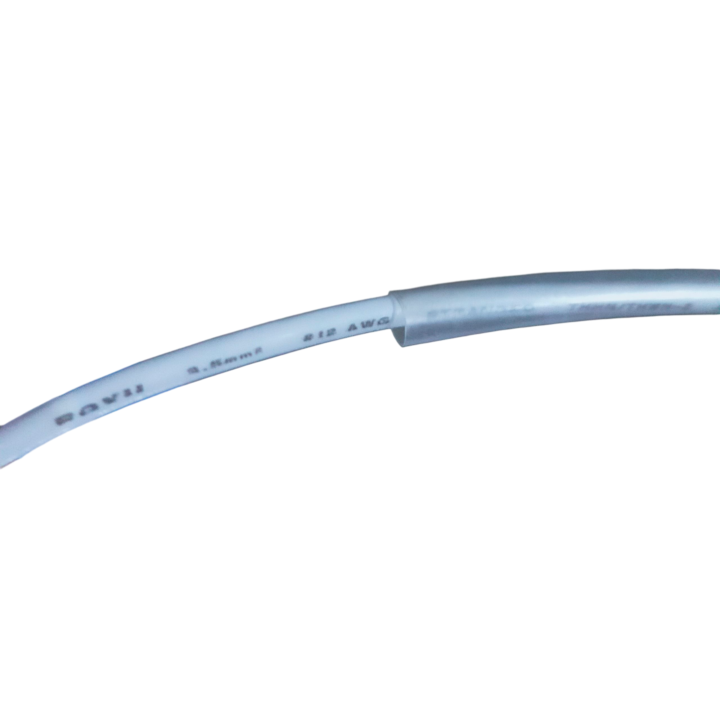 Clear Shrinkable Tube Clear - 4mm used for cable management on a white wire from China vendor