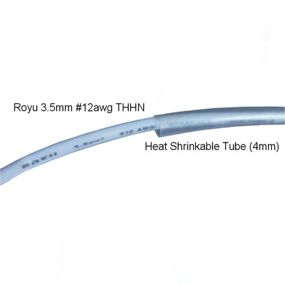 Shrinkable Tube Clear - 4mm applied on electrical wire for cable management and insulation