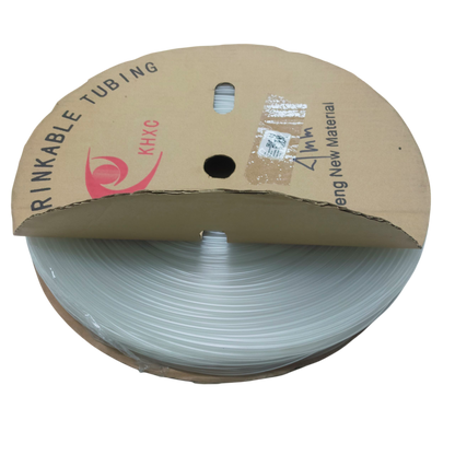 Clear shrinkable tube 4mm cable management tubing on a cardboard spool from China