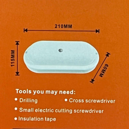 Shuta 18W Motion Sensor LED Light Oval with installation tool recommendations and dimensions
