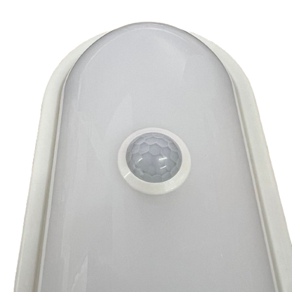 Shuta 18W Motion Sensor LED Light Oval with white oval design and central motion sensor