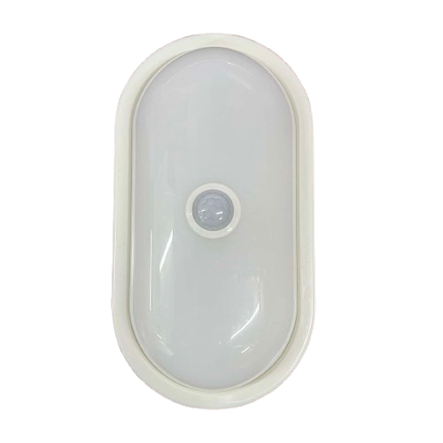 Shuta 18W Motion Sensor LED Light Oval with white casing and central sensor for efficient illumination