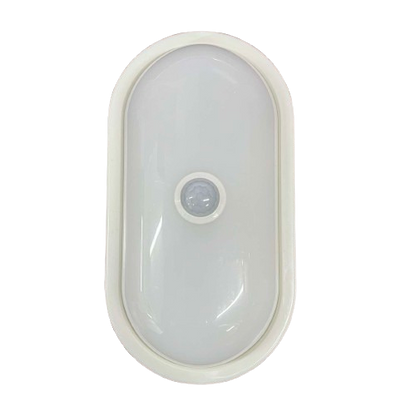 Shuta 18W Motion Sensor LED Light Oval with white casing and central sensor for efficient illumination