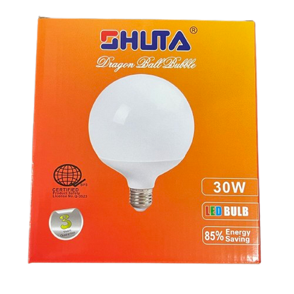 Shuta Globe LED Bulb E27 30W 180-265V with frosted globe design and energy saving features