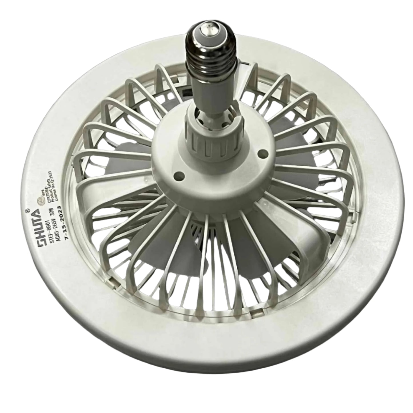 Shuta LED Light with Fan and Fragrance Scent featuring a circular design and integrated light bulb socket