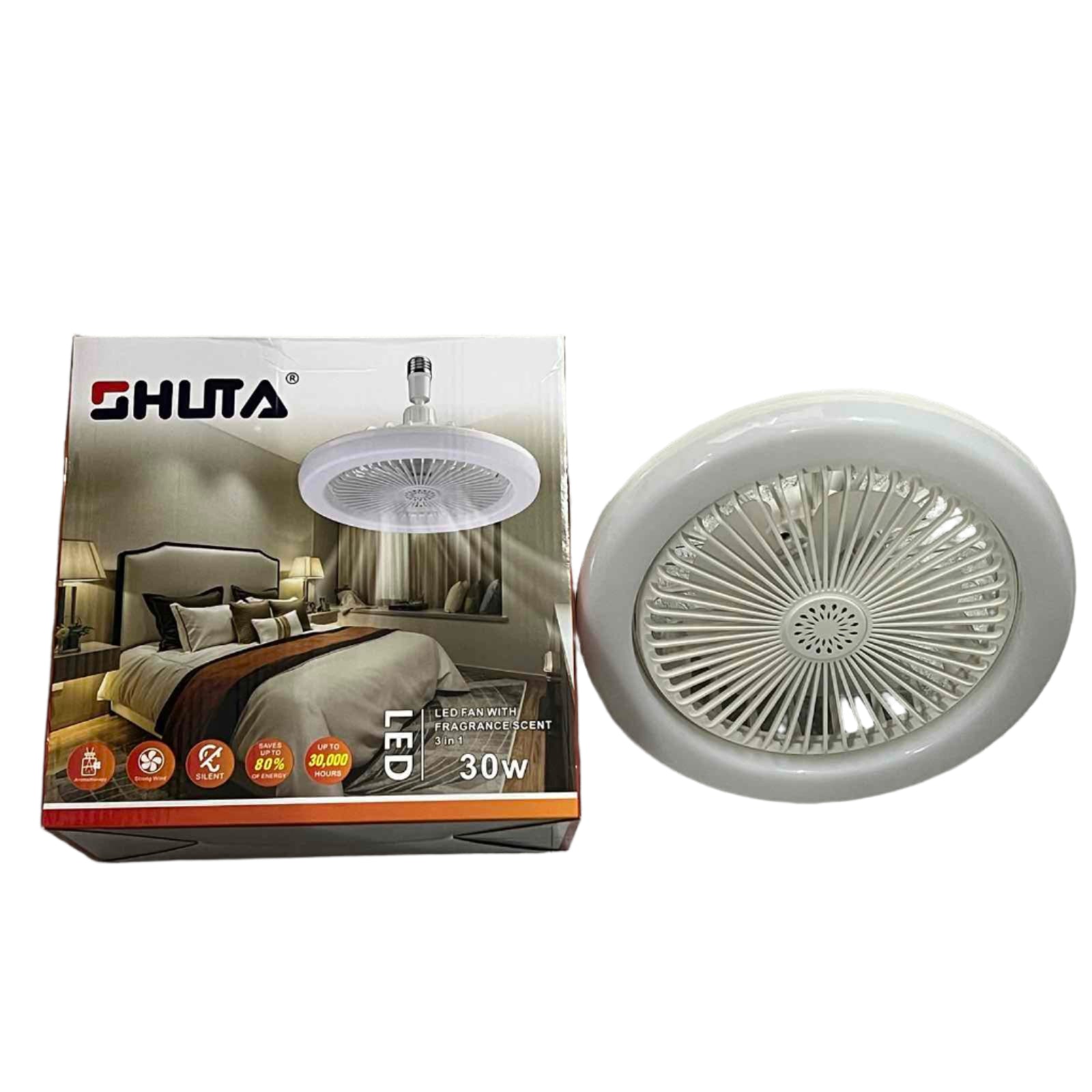 Shuta LED Light with Fan and Fragrance Scent 30W ceiling fixture for bedroom