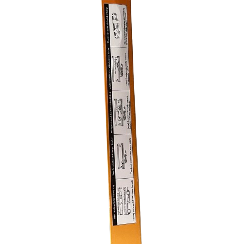 Shuta T8 LED Tube Light 9W packaging showing installation instructions on an orange background