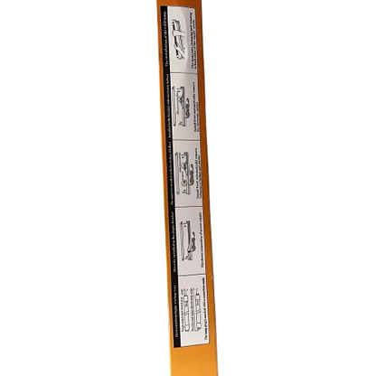 Shuta T8 LED Tube Light 9W packaging showing installation instructions on an orange background