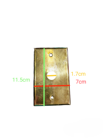 Gold power point switch plate with Silver or Gold 1.7Cm Hole measuring 11.5cm by 7cm from China vendor
