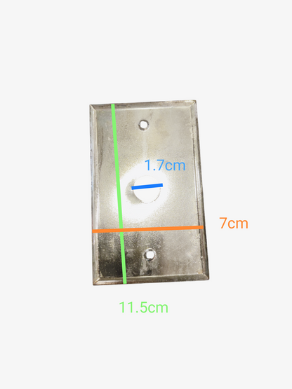 Silver or Gold 1.7Cm Hole metal power point switch plate with rectangular shape from China