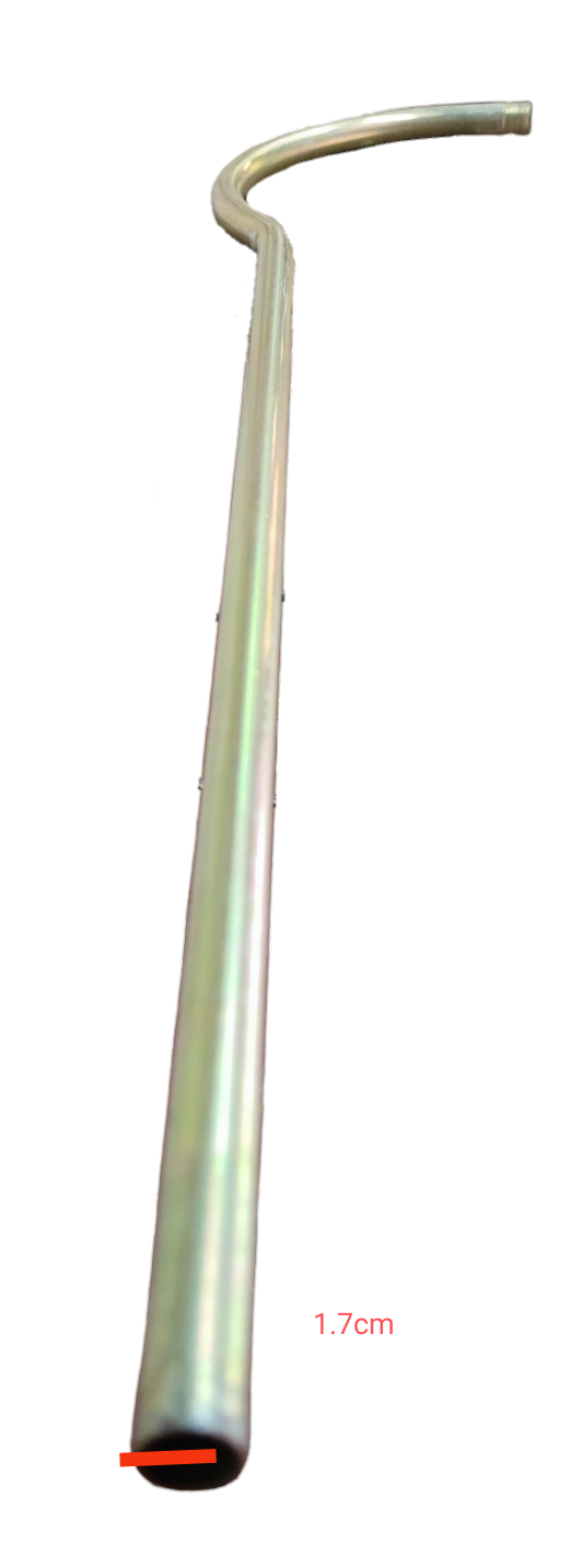 Amco single arm lamp post 36 inch metal rod with curved top for lighting installation