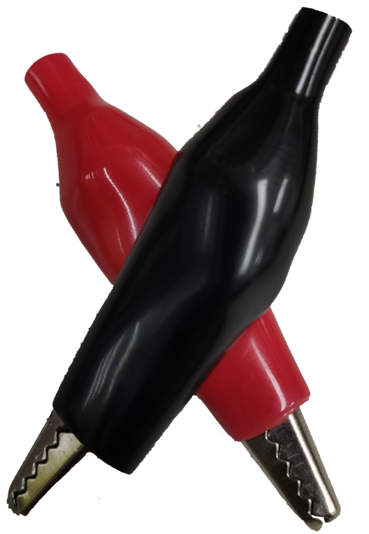 Small alligator clip red black for electrical circuitry connections and experiments