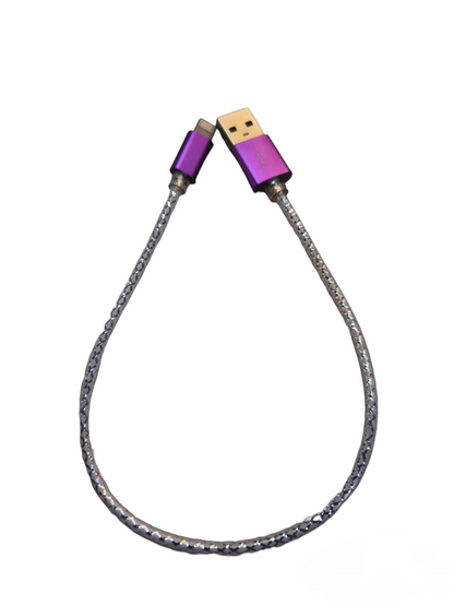 Smart Phone Charging Cord Lighting to USB with braided cable and purple connectors from China