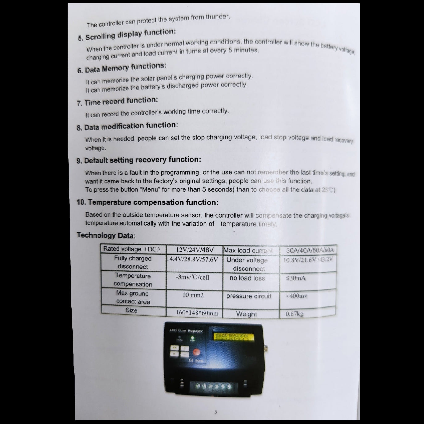ZwitseRise Solar Charge Controller PWM with LCD display for monitoring voltage and current