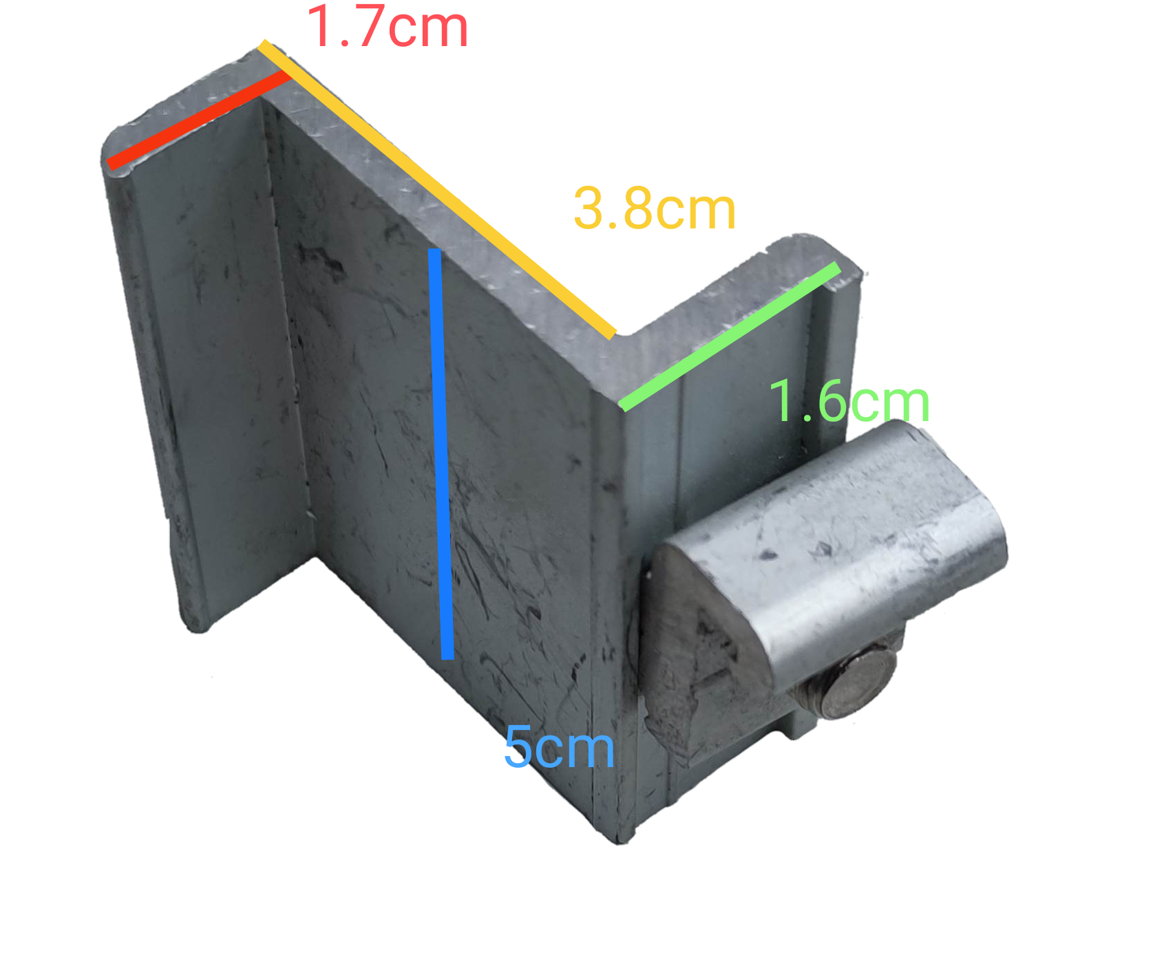 Electx solar panel end clamp 50mm made of durable metal with precise measurements for reliable installation