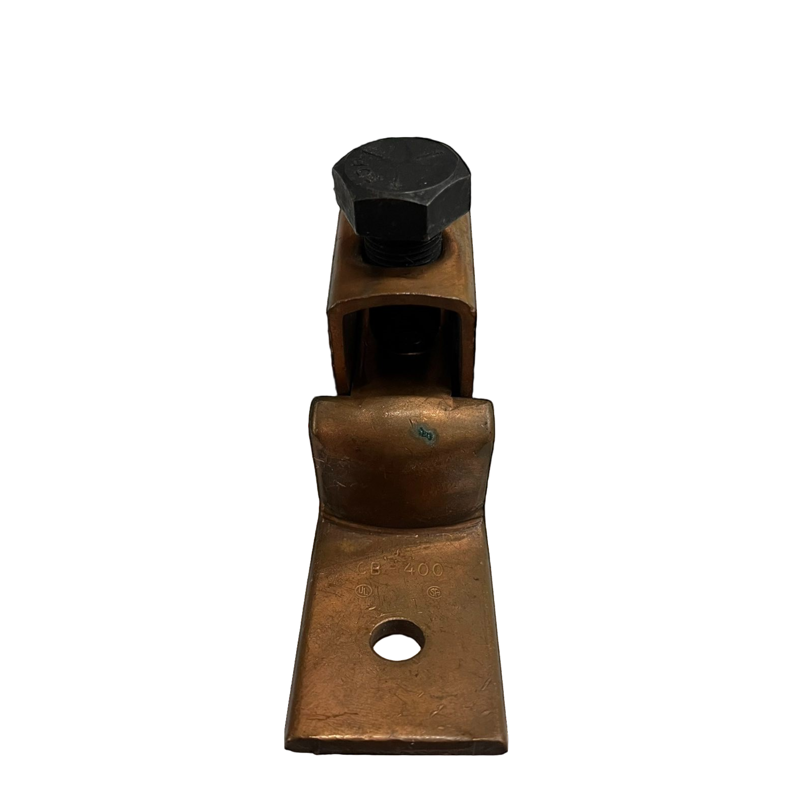 Local electrical circuitry solderless terminal lugs 200mm - 250mm with attached bolt on black background