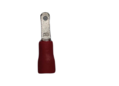 Spade terminal connector 5mm male female with sturdy metal base and insulated red sleeve