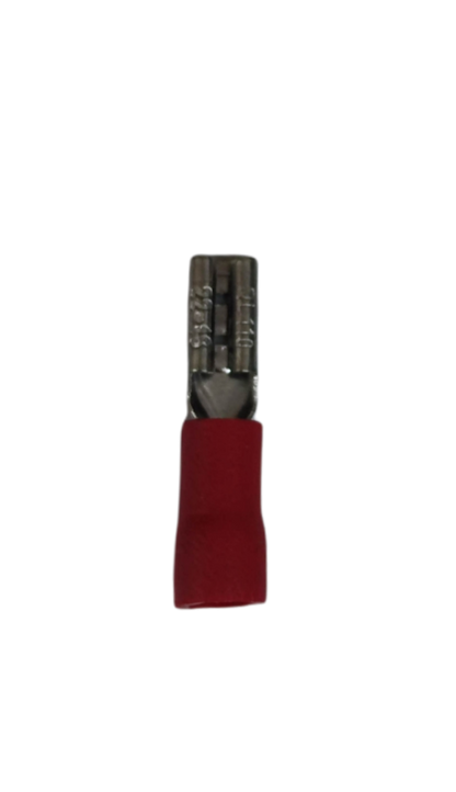 Spade terminal connector 5mm male female with durable red insulation for secure electrical connections