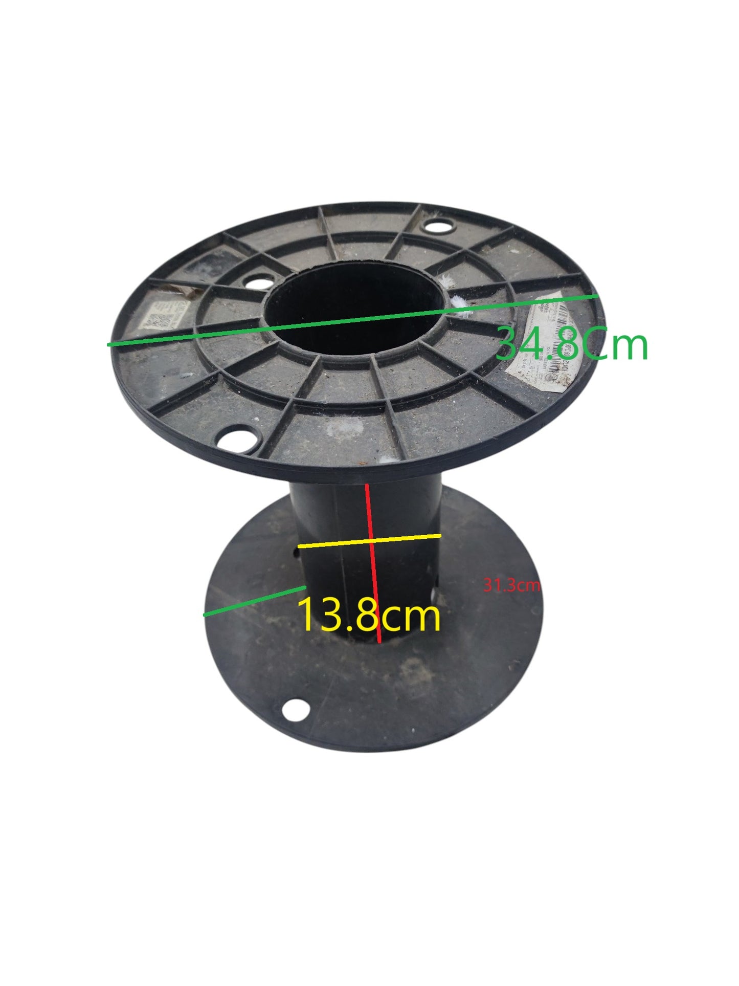 Spool Large Black Max Capacity 50KG laundry part with measured dimensions in centimeters