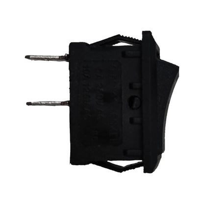 SPST rocker switch 3A 125V in black for easy on-off control applications