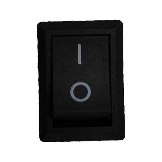 SPST rocker switch 3A 125V in black for easy on-off control in electrical applications